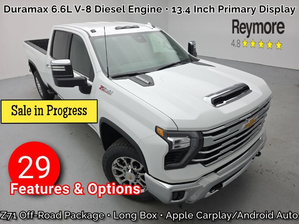 2026 Chevrolet Silverado 3500 HD LTZ in Summit White — front three-quarter view