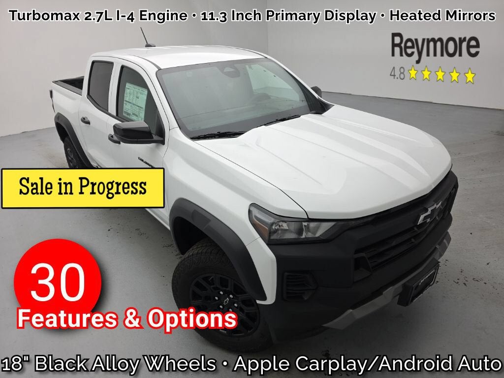 2026 Chevrolet Colorado Trail Boss in Summit White — front three-quarter view