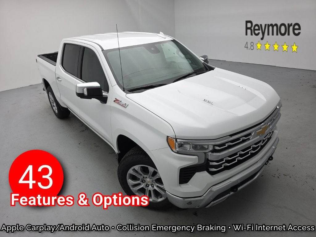 2026 Chevrolet Silverado 1500 LTZ in Summit White — front three-quarter view