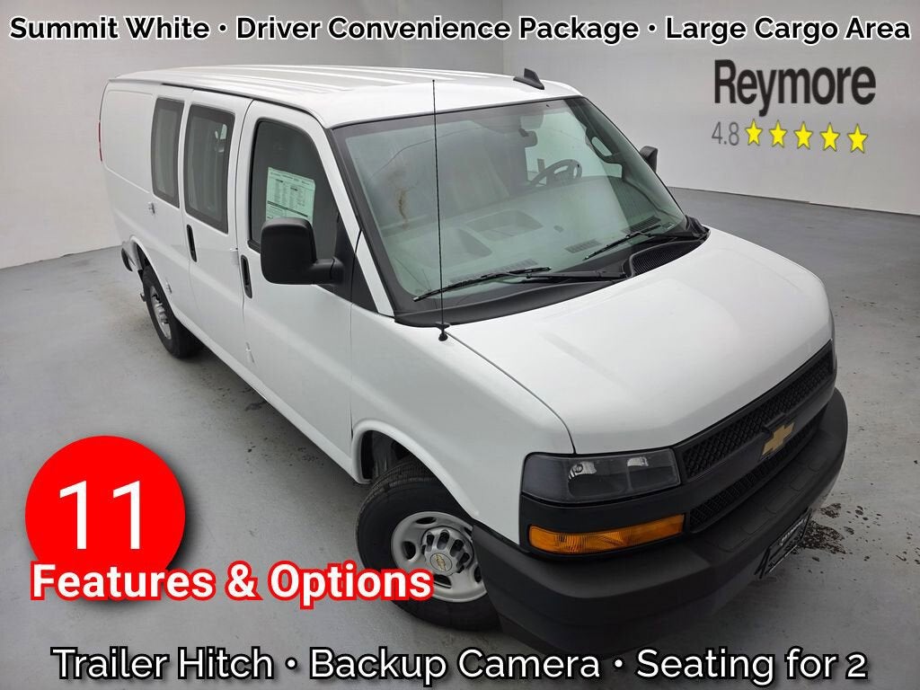 2026 Chevrolet Express Cargo WT in Summit White — front three-quarter view