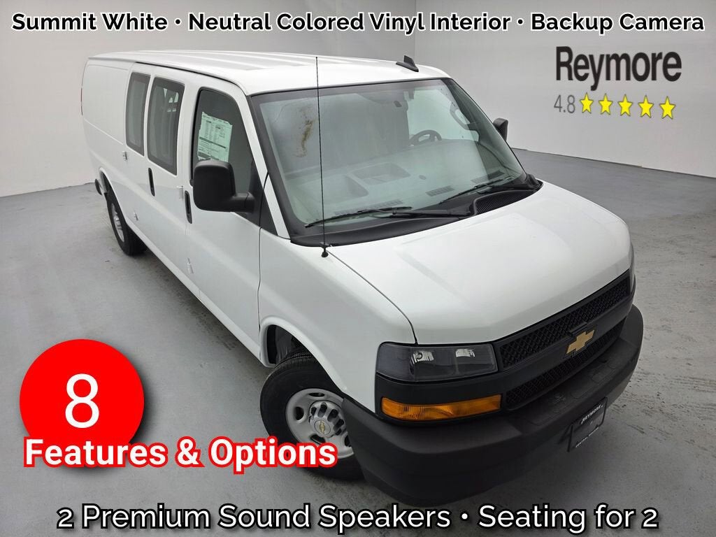2026 Chevrolet Express Cargo WT in Summit White — front three-quarter view