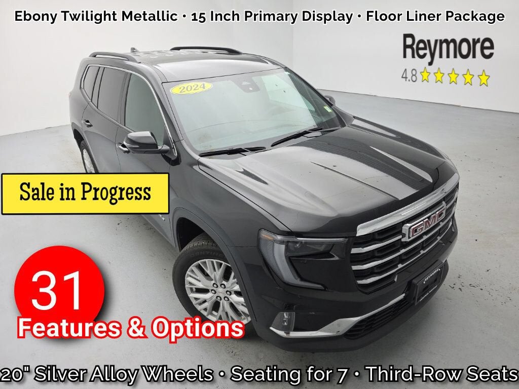 2024 GMC Acadia Elevation in Ebony Twilight Metallic — front three-quarter view