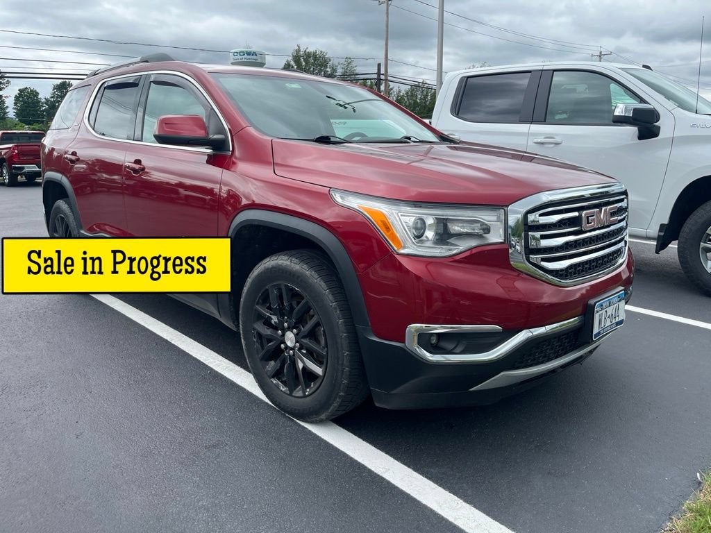 2019 GMC Acadia SLT in Red Quartz Tintcoat — front three-quarter view
