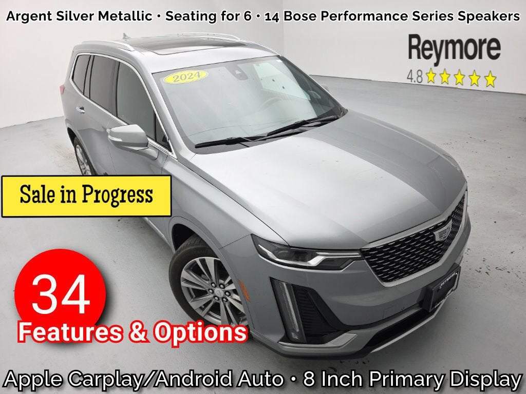 2024 Cadillac XT6 Premium Luxury in Argent Silver Metallic — front three-quarter view