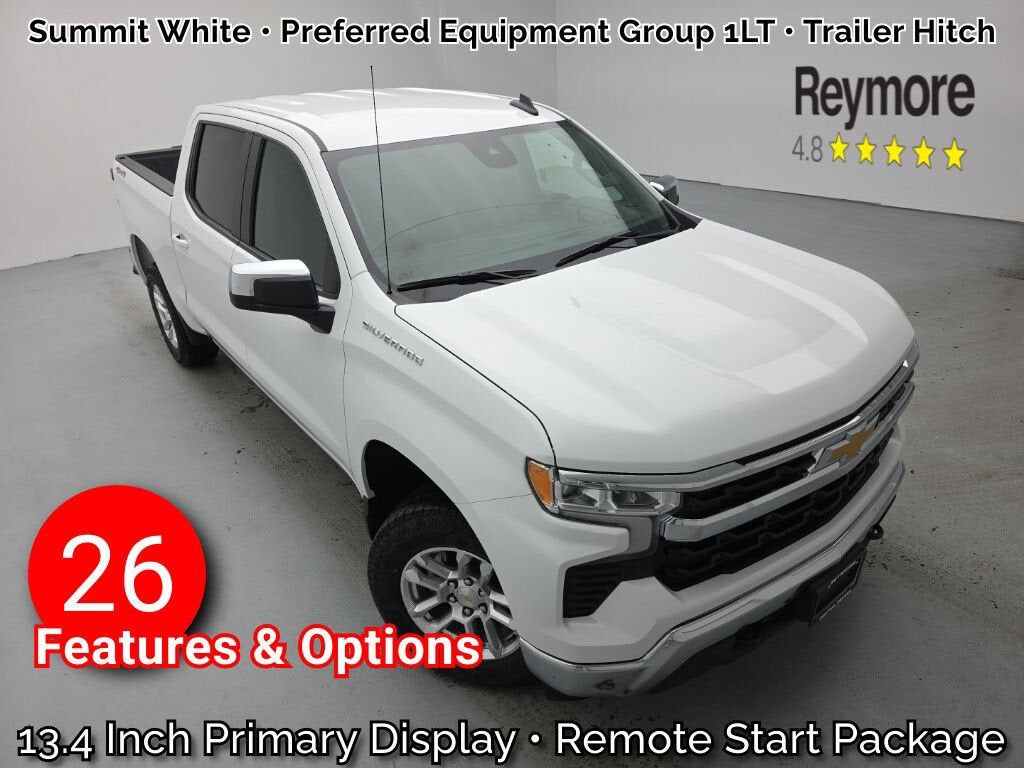 2026 Chevrolet Silverado 1500 LT in Summit White — front three-quarter view