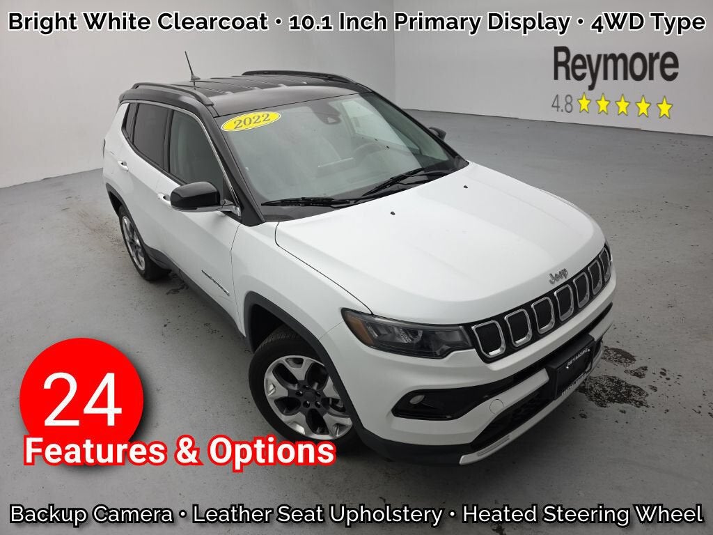 2022 Jeep Compass Limited in Wh — front three-quarter view