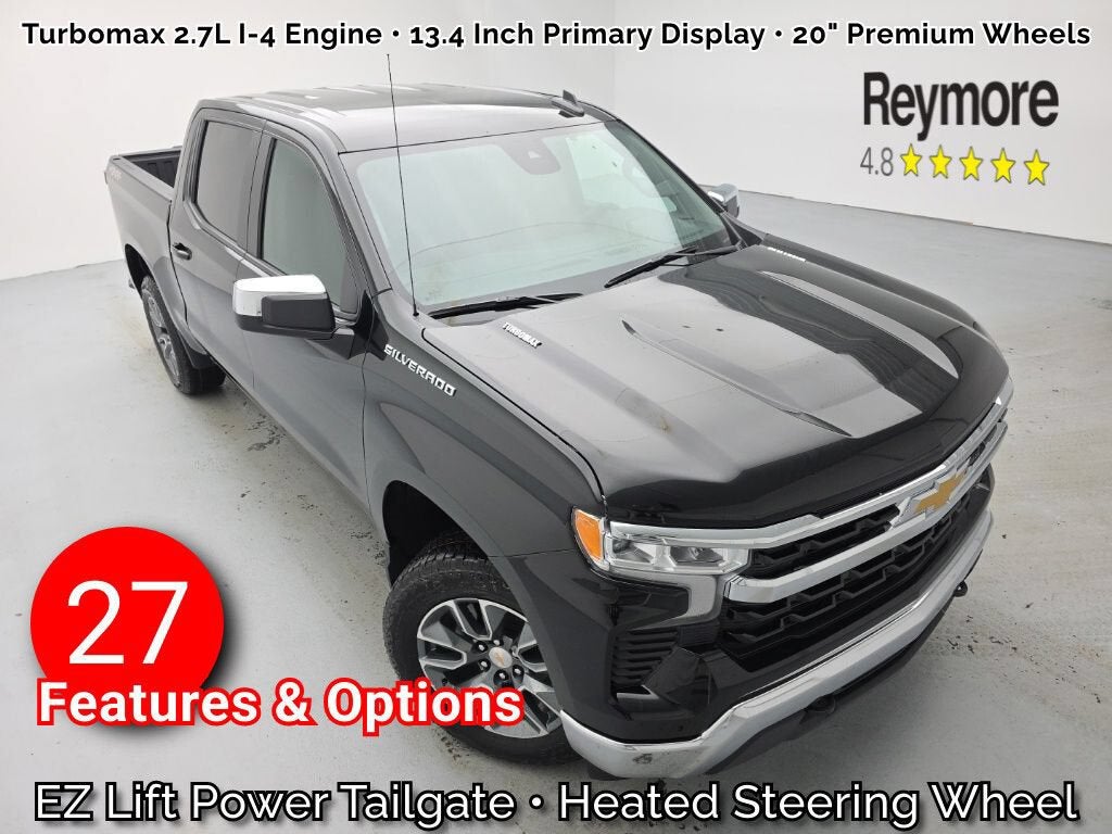 2026 Chevrolet Silverado 1500 LT (2FL) in Black — front three-quarter view