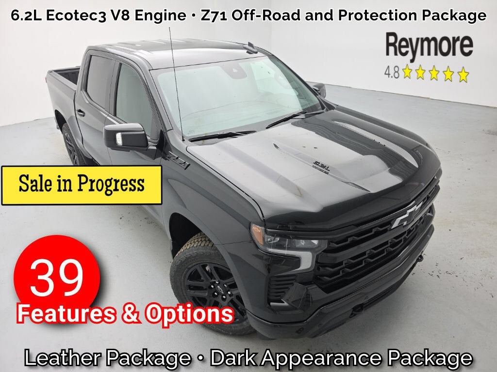 2026 Chevrolet Silverado 1500 RST in Black — front three-quarter view