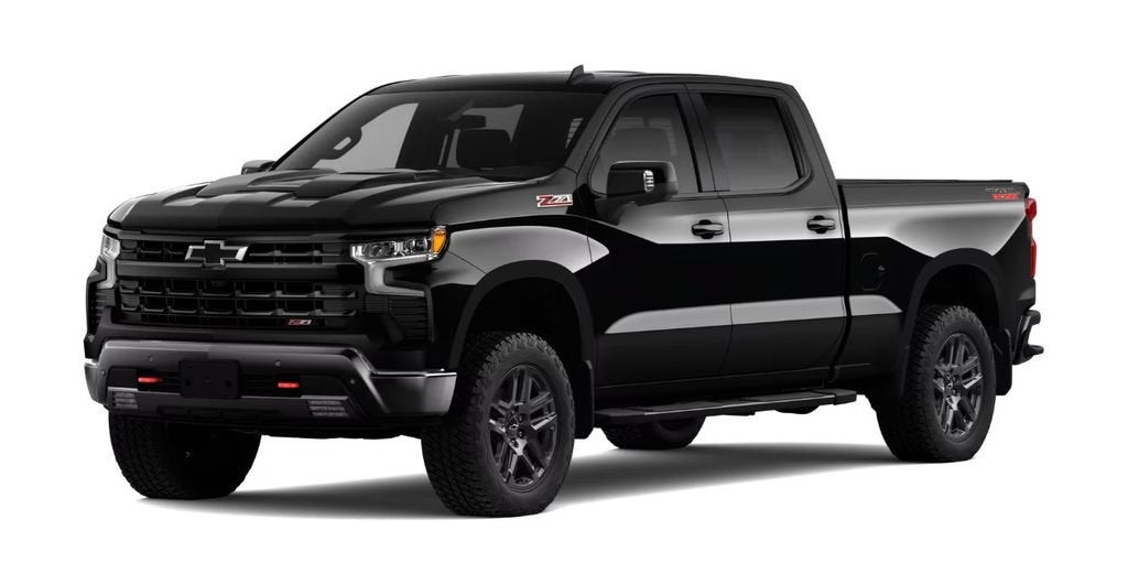 2026 Chevrolet Silverado 1500 LT Trail Boss in Black — front three-quarter view