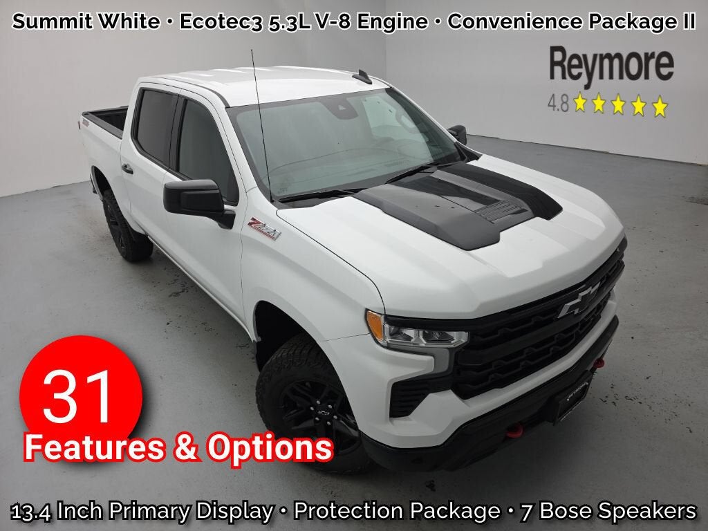 2026 Chevrolet Silverado 1500 LT Trail Boss in Summit White — front three-quarter view