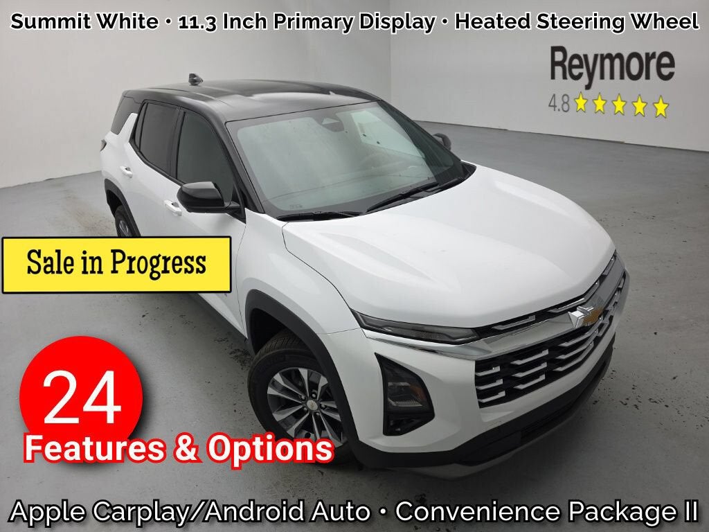2026 Chevrolet Equinox LT in Summit White — front three-quarter view