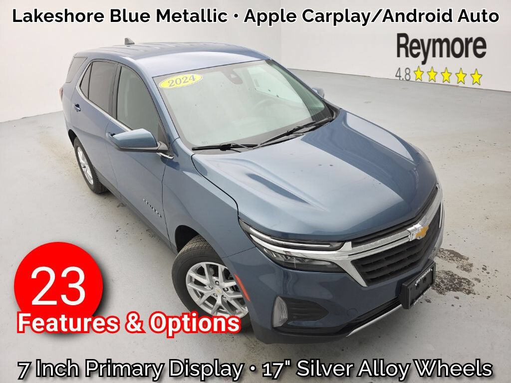 2024 Chevrolet Equinox LT in Lakeshore Blue Metallic — front three-quarter view