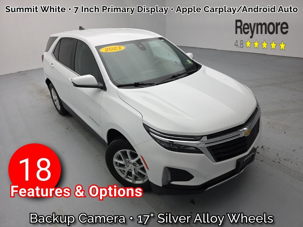 2023 Chevrolet Equinox LT in Summit White — front three-quarter view