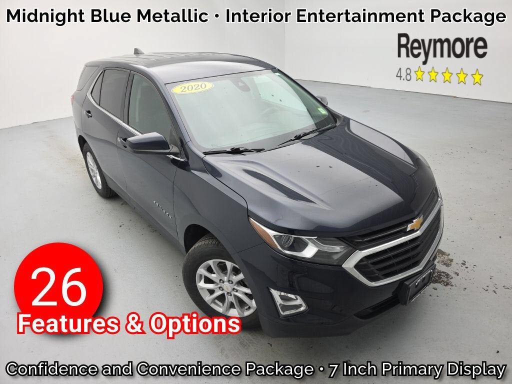 2020 Chevrolet Equinox LT in Midnight Blue Metallic — front three-quarter view
