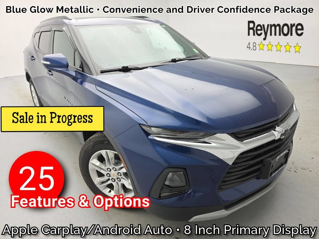 2022 Chevrolet Blazer 2LT in Blue Glow Metallic — front three-quarter view
