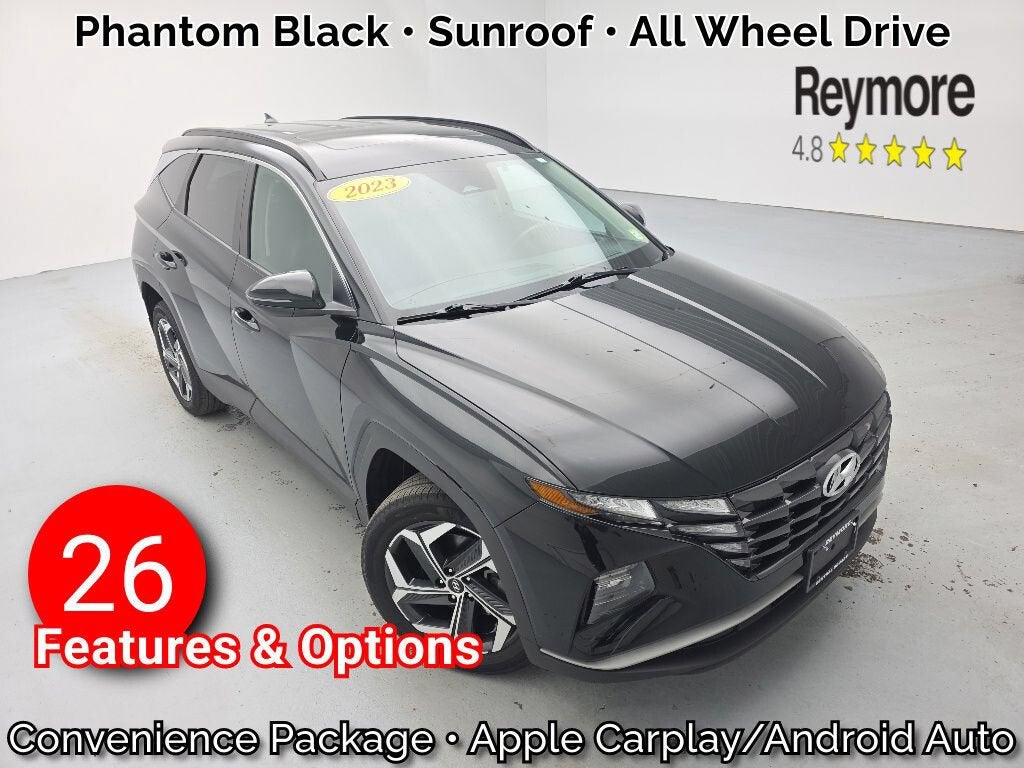 2023 Hyundai Tucson SEL in Black — front three-quarter view
