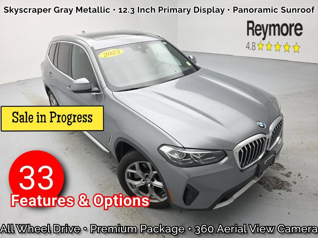 2023 BMW X3 xDrive30i in Gray — front three-quarter view