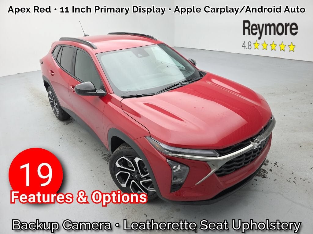 2026 Chevrolet Trax 2RS in Apex Red — front three-quarter view