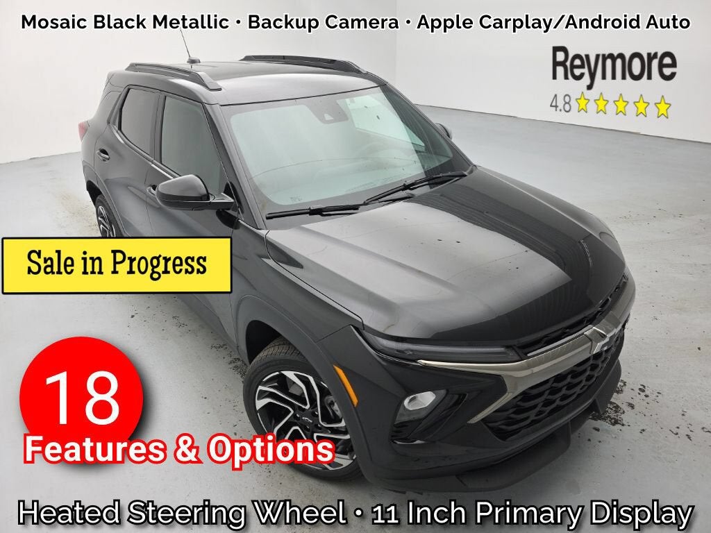 2026 Chevrolet Trailblazer RS in Mosaic Black Metallic — front three-quarter view