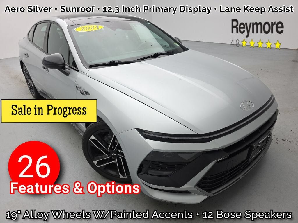 2024 Hyundai Sonata N Line in Silver — front three-quarter view